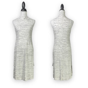 Birdcage Anthropologie Gray Marled Mock Neck Fitted Sleeveless Midi Dress